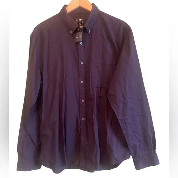 NWT Club Monoco Slim Fit 100% Cotton Charcoal Button Down Shirt Sz XL - Picture 1 of 6